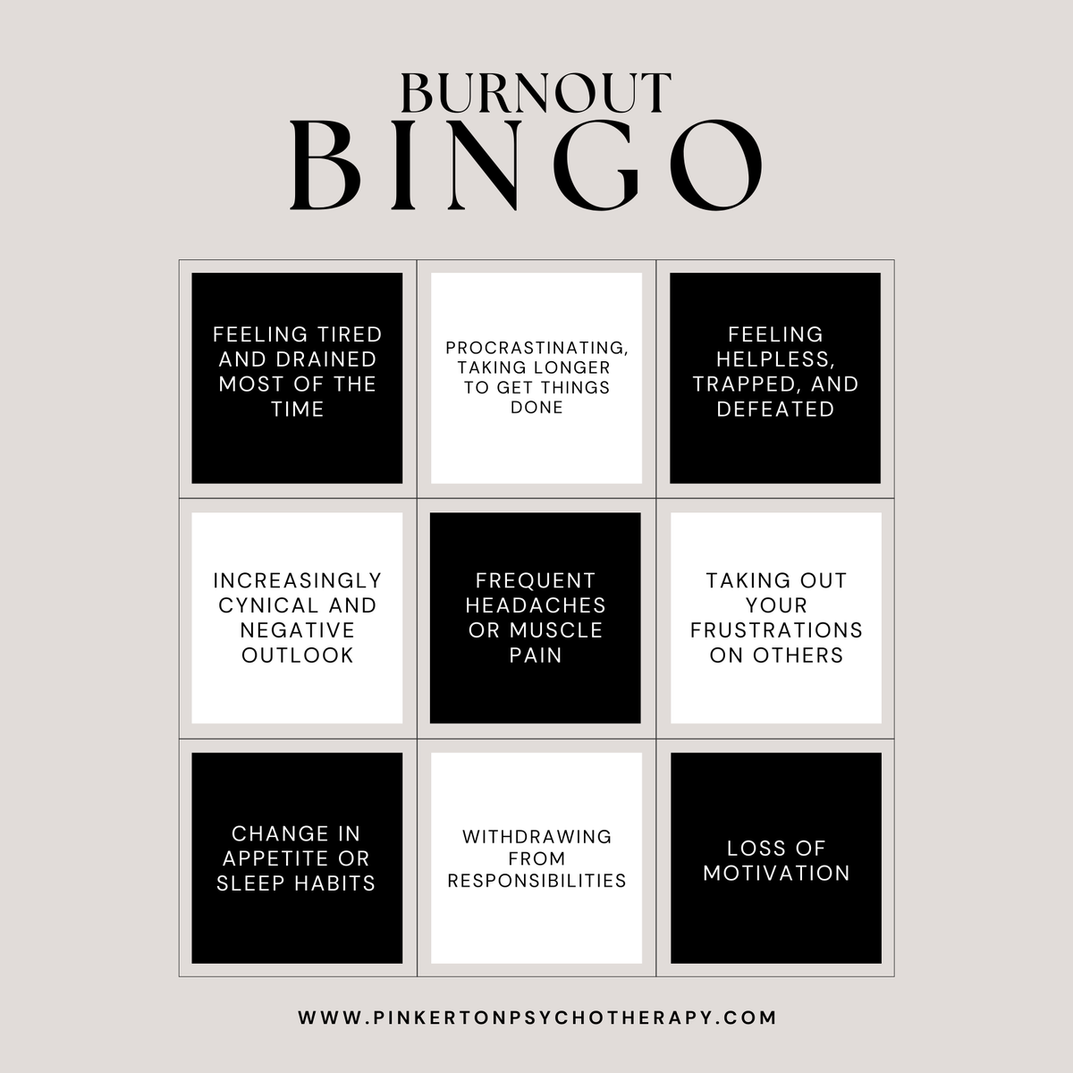 PinkertonPsych's tweet photo. Feeling burned out?

Burnout is that state of exhaustion caused by prolonged stress and overwhelming demands. Remember to prioritize self-care, set boundaries, take breaks, and seek support. Your well-being matters! https://t.co/haqtwIpie0