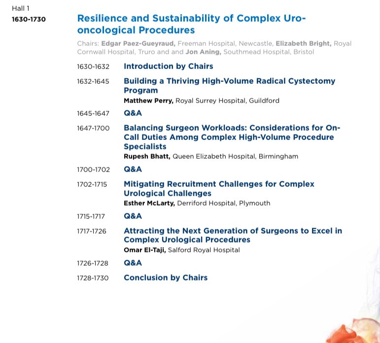 🔔 Resilience and Sustainability of Complex Uro-oncological Procedures

📣 Trainees and Seasoned Consultants alike

📍 Tues 25th June • Hall 1A 1630-1730

A forward thinking session. Hear about what trainees want and how this could be delivered. 

<a href="/BSoT_UK/">BSoT</a>