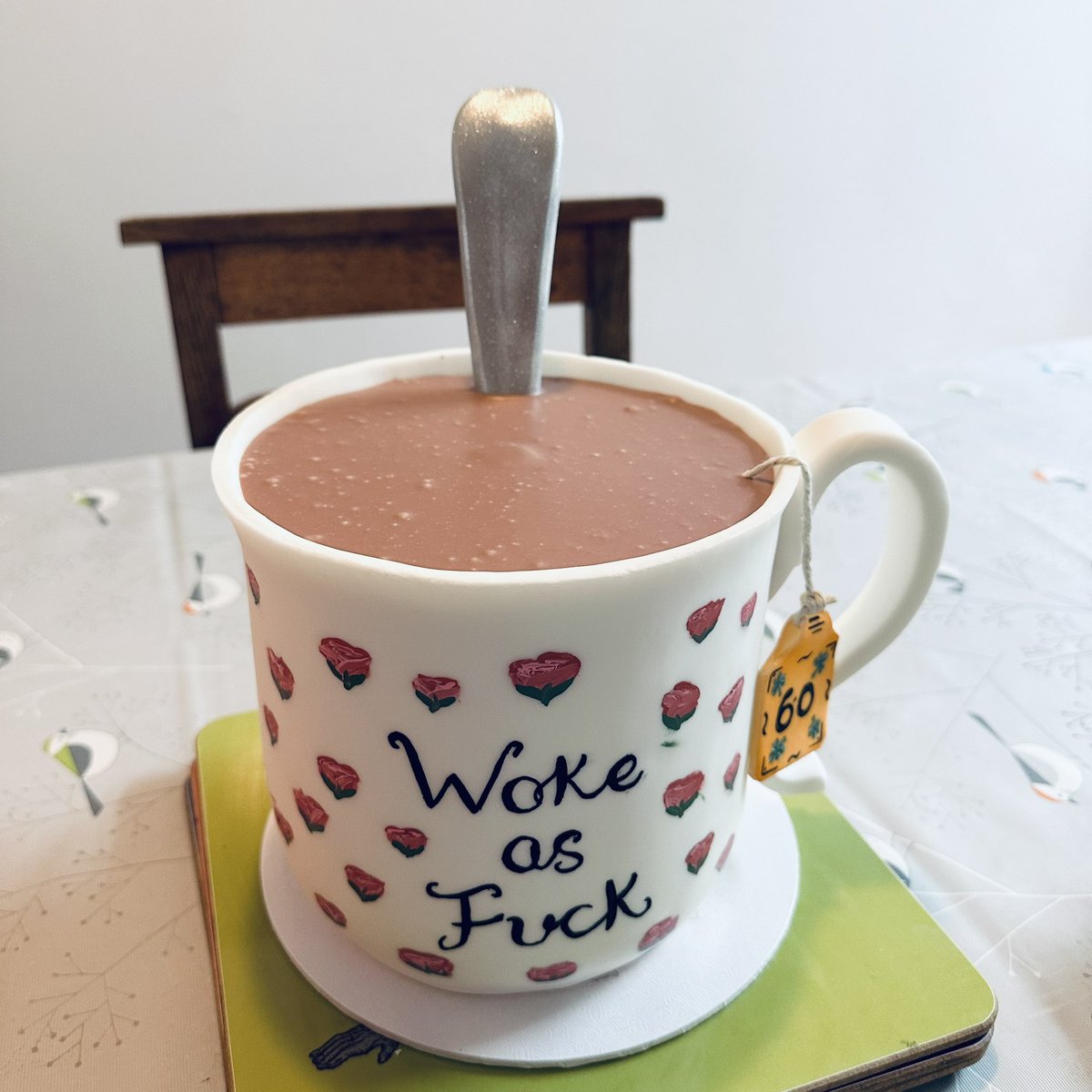 Happy birthday <a href="/KathyBurke/">Kath 💙🙀🇪🇺✊🏾</a> - your red velvet cup of tea was my favourite cake this year, and you’ll always be my favourite! Thanks for the laughs xxx #cake