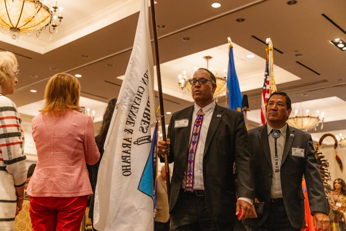 OCULAW's tweet image. The 36th annual Sovereignty Symposium was held this week in downtown OKC and was hosted by OCU Law and OCU.

One of the highlights for the record-setting 650+ attendees was the opening ceremony, where all of Oklahoma’s 39 tribes were represented in the flag processional.