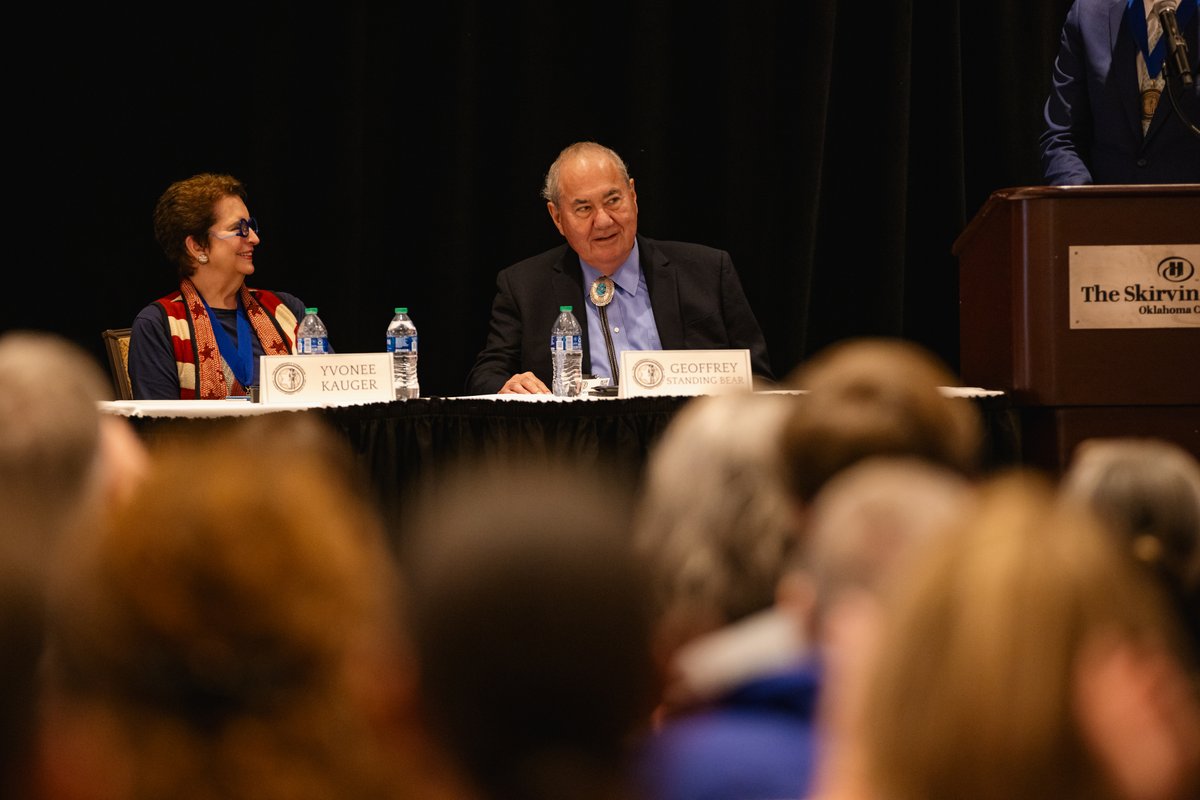 OCULAW's tweet image. The 36th annual Sovereignty Symposium was held this week in downtown OKC and was hosted by OCU Law and OCU.

One of the highlights for the record-setting 650+ attendees was the opening ceremony, where all of Oklahoma’s 39 tribes were represented in the flag processional.
