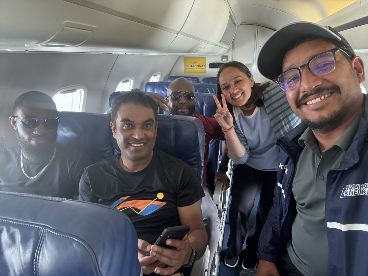 Was on the verge of missing St Vincent flight after our flight got postponed due to technical problem in Trinidad. Grateful to <a href="/windiescricket/">Windies Cricket</a> President Dr. Kishore Shallow and Miles Bascombe for their support to make the journey possible.