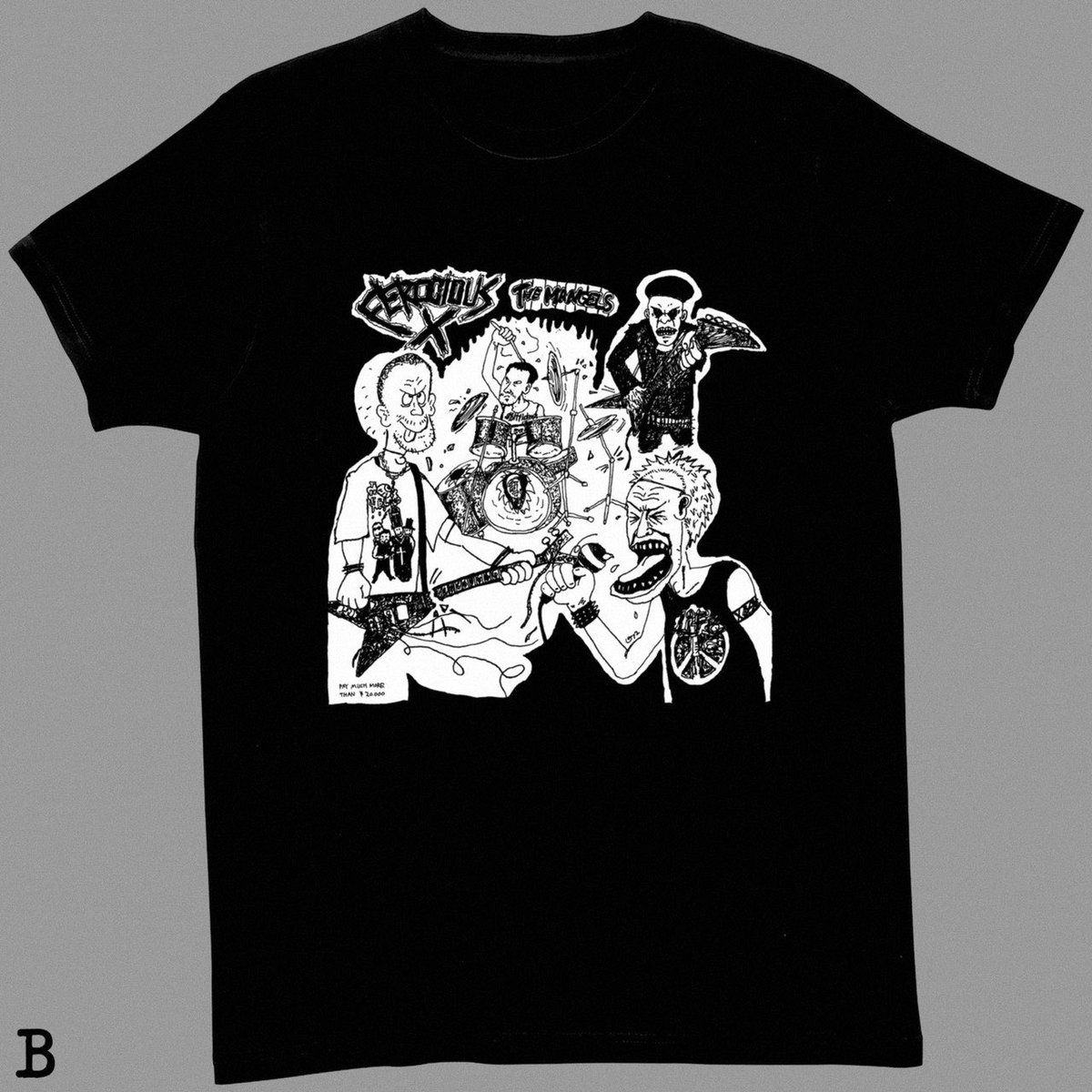 Panofix's tweet photo. 【FEROCIOUS X  NEW MERCH】

本日より受注予約開始！

FEROCIOUS X、4年振りに新作Tシャツを発売します！

今回は禁断の某バンドのリップオフ・シット！！

この機会、絶対にお見逃し無く！！

FEROCIOUS X - THE MANGEL  T-SHIRT ¥3000- 
（＊5種類カラー有り)

Artwork @nassan_072 https://t.co/VKtcHaoqLB