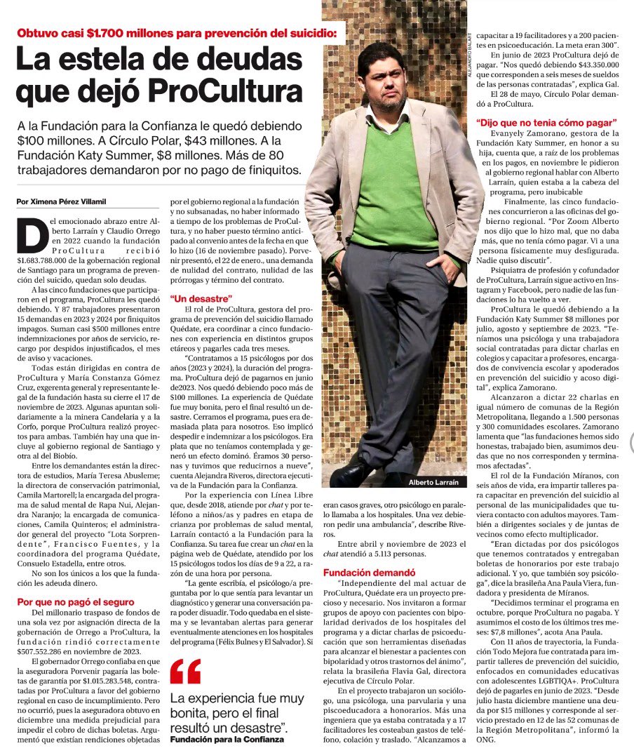 El Gobernador Orrego debería estar preso complice de estafa y fraude. 

Su amigo Alberto Larrain recibió millones de pesos del gobierno regional y no solo no cumplió el contrato, sino que quedo lleno de deudas.