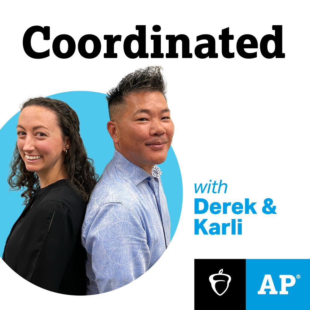 CollegeBoard's tweet photo. Curious about digital #APExams? This week’s #CoordinatedPod episode is a must-listen! 🎙️ AP coordinator @myrodeheaver joins Derek and Karli to share her takeaways on digital testing at her campus. Don’t miss out! 
🎧 Listen &amp; subscribe today: https://t.co/tibIjJPefX https://t.co/97dBUZ73Uo