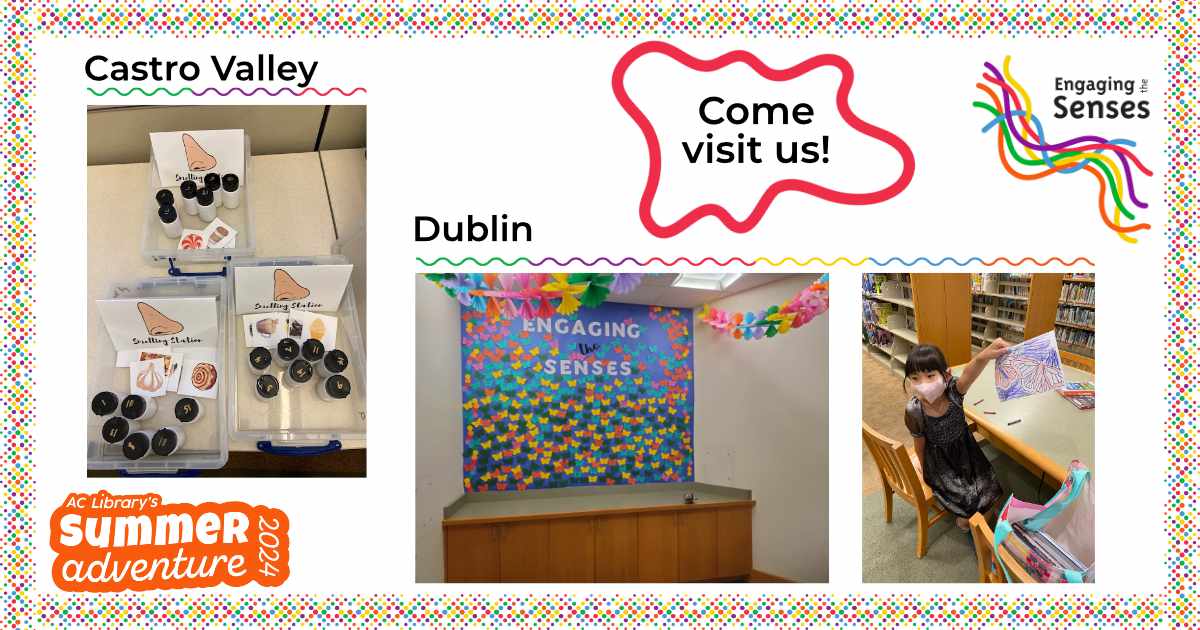 aclib's tweet photo. Let AC Library take you on an adventure of the senses! Our library staff have put together displays and programming to help you engage your senses all summer long. Visit any AC library to make your summer sensational! #ACLibrarySummerAdventure https://t.co/6uZK6fKRz9 https://t.co/muRViG6ddd
