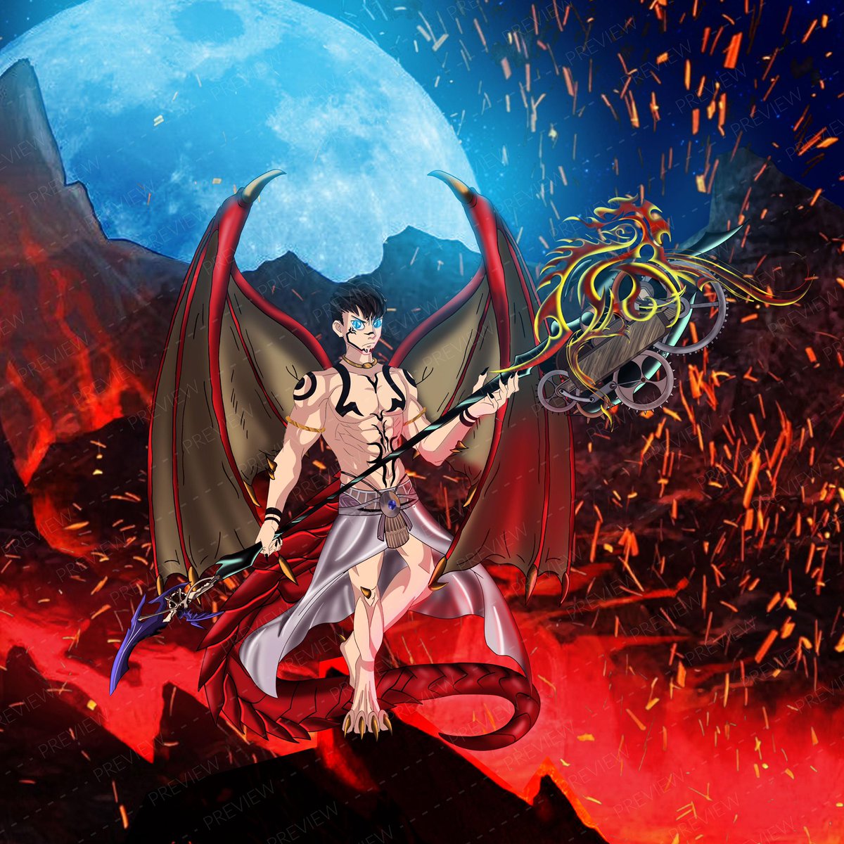 Talinamcdaneil's tweet photo. Rising above the lava's rage, power stick in hand and destiny in sight.
#CharacterDesign #finalresult #FantasyWorld #DualForm #FictionalBeast #EpicFantasy #CreativeFusion https://t.co/kuOzQcGGPJ