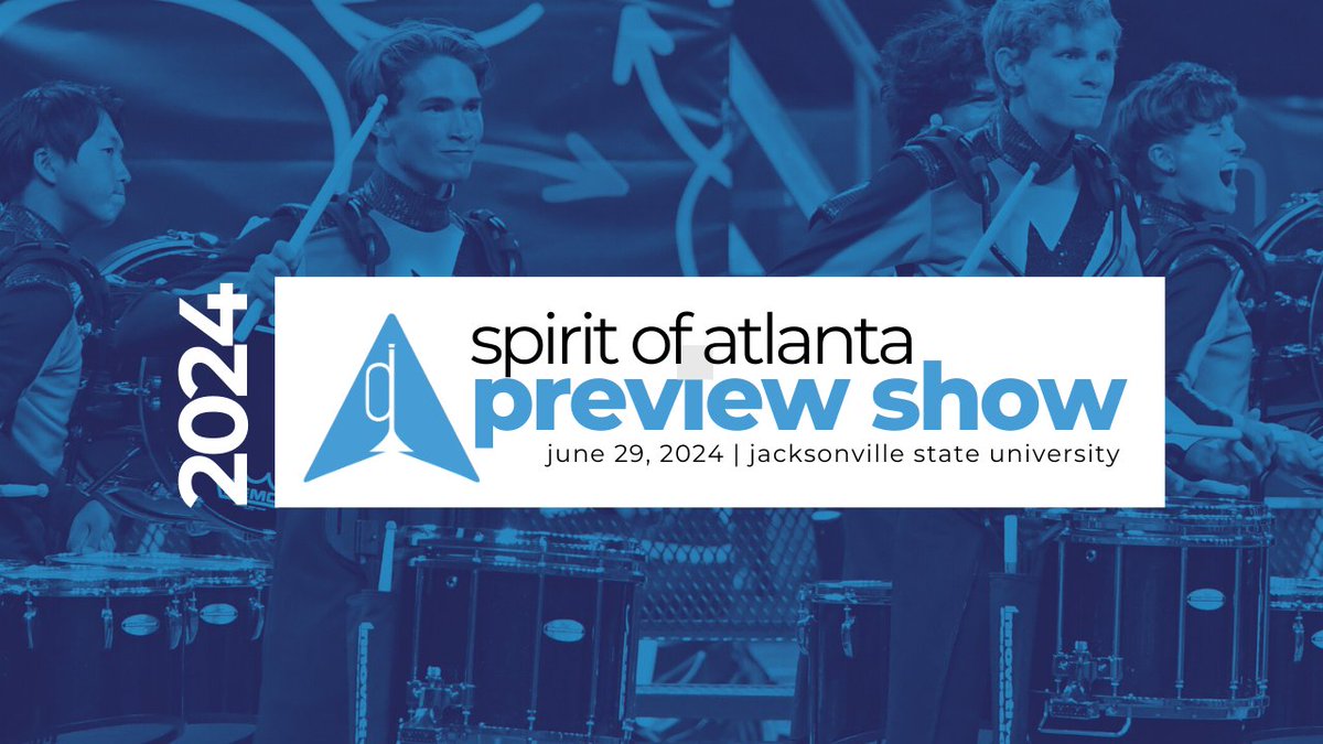 Join us on June 29th at Jacksonville State University's Burgess-Snow Stadium for the annual Spirit of Atlanta Preview Show! Witness the debut of our 2024 program and a special performance by the Spirit of Atlanta Alumni Corps. Tickets: spiritofatl.org/2024preview