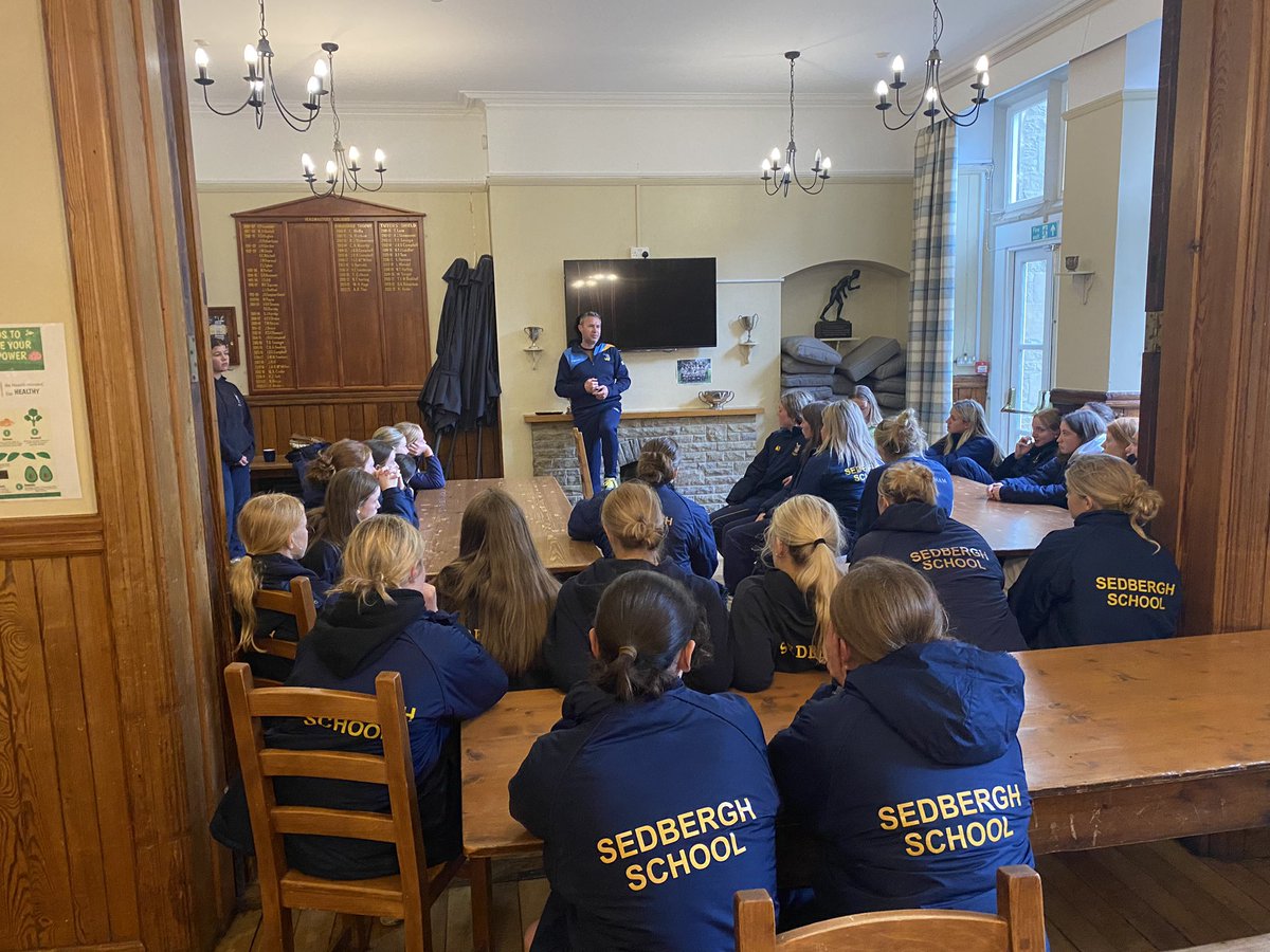 Girls? Girls in School House???? Aghhh… tutor Mr Davey addressing the Hockey Giris squads ahead of the summer break / summer fitness program. <a href="/SedberghHockey/">SedberghHockey</a>
