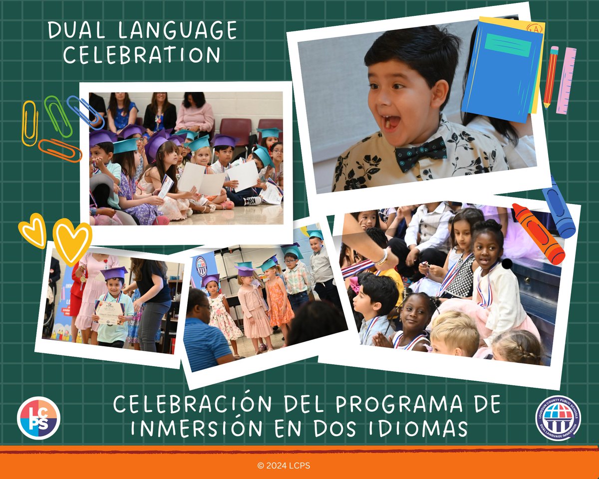 The inaugural Dual Language Immersion (DLI) program Kindergarten class gathered for their end-of-year celebrations. Families and guests gathered to celebrate their progress toward bilingualism. Read more: lcps.pub/3KIB399