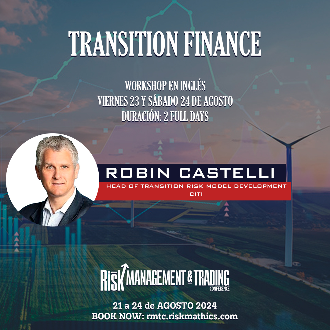 RiskMathicsFI's tweet photo. "TRANSITION FINANCE"
with Robin Castelli, Head of Transition Risk Model Development, Citi
RMTC 2024
📍Santa Fe, CDMX.
🗓️ 22-24 AGOSTO 2024
BOOK NOW: https://t.co/0MT9B0IZak
#risk #riskmathics #RMTC2024 #TransitionFinance #Finance https://t.co/Hs3aGon0VA