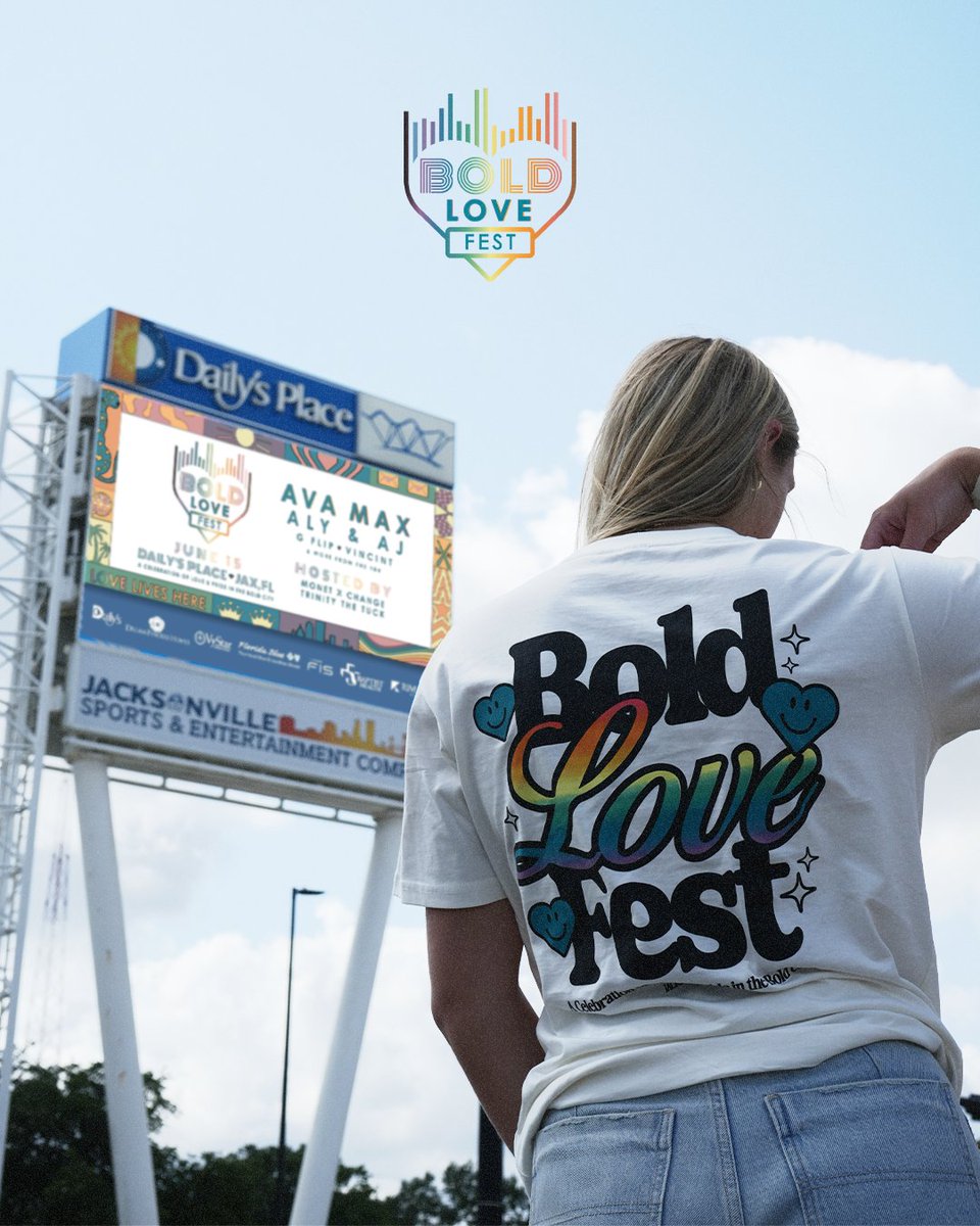 boldlovefest's tweet photo. Wear your Pride! 🌈🫶 Get the exclusive Bold Love Fest shirt only at Saturday's festival! We're obsessed &amp; won't be taking it off anytime soon! #loveliveshere https://t.co/oqhG6aT1yy