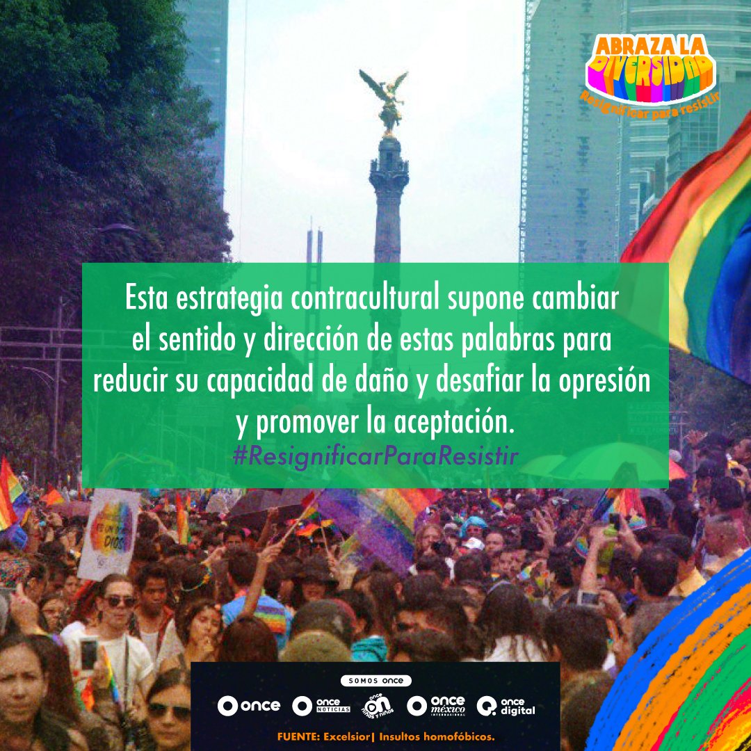 CanalOnceTV's tweet image. 🏳️🌈🏳️⚧️ Aunque los insultos tienen una carga histórica de la cual no se puede huir, #ResignificarParaResistir, permite que la población #LGBTIQ+ se apropie de algunos para #empoderarse 🙌.
#AbrazaLaDiversidad: canalonce.mx/digital