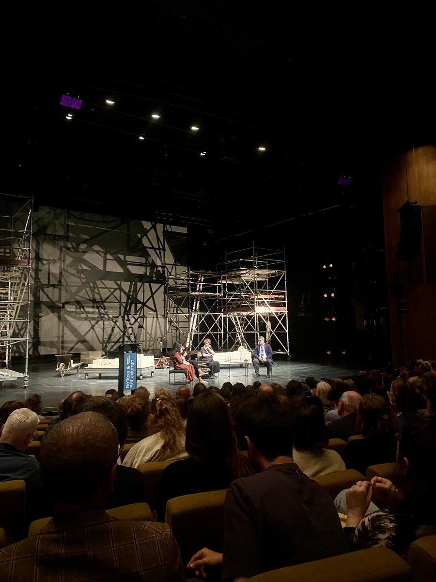 PaulMiddelhoff's tweet photo. It‘s just such a relief to hear people like  Eva Illouz and @abususu talk about October 7th and the war in Gaza in Berlin - intelligently, calmly, devastatingly, sadly, and most importantly: together. Impressive start of this @blnfestspiele series. https://t.co/5LWqSkziN5