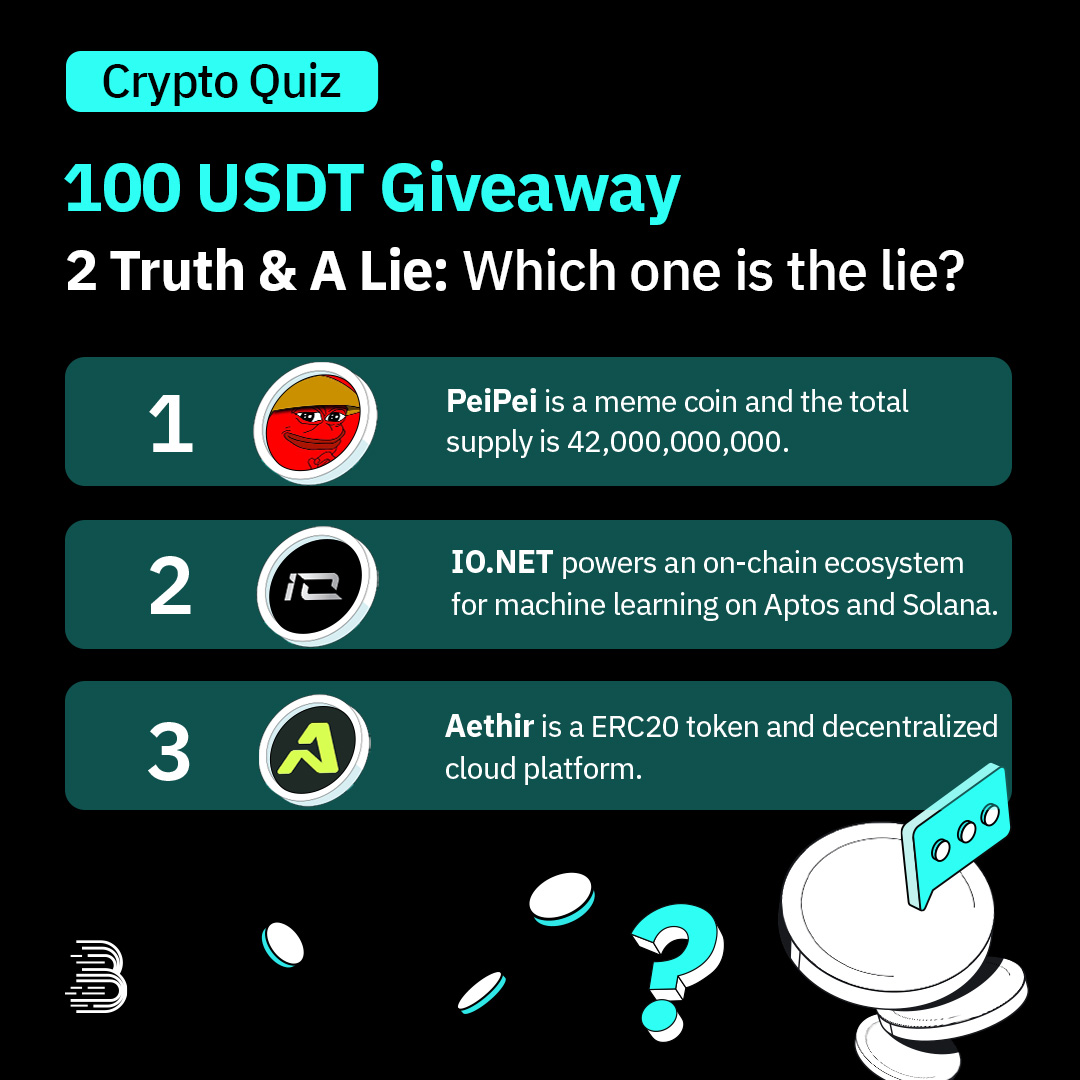 BitMartExchange's tweet photo. 💵 $100 #GIVEAWAY is here!

🔔 Join our weekly Hot Token Quiz for a chance to share 100 USDT! Don't miss out!

💟Follow us
🔁QT with your answer &amp; @ 3 friends
✍️Fill: https://t.co/wRXduEt7qs

$PEIPEI $IO $ATH #PEIPEI #crypto #BitMart https://t.co/KXiQZpKzoL