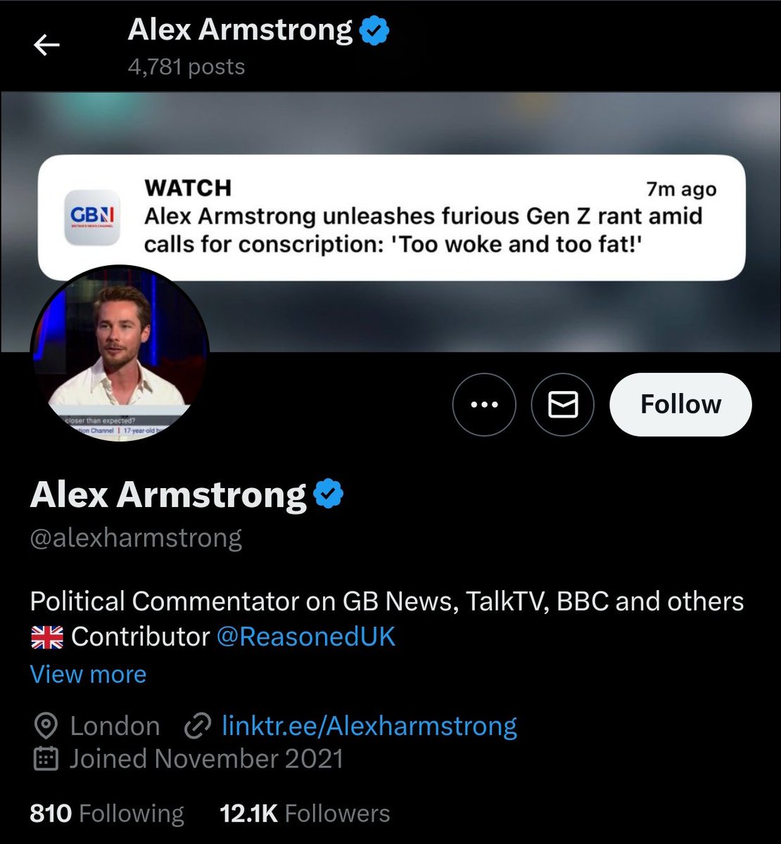 kasvismafioso's tweet photo. Mitäköhän #ArtoKoskelo jakaa seuraavaksi? Alex Jonesia? Nyt siis jaossa #AlexArmstrong'in sekoilua. Koko twiitti täyttä idiotismia ja kyseinen tyyppi toimii mm. valemedia #GBNews'issä ja #Reasoned:ssa. https://t.co/wx7tYDNjfA