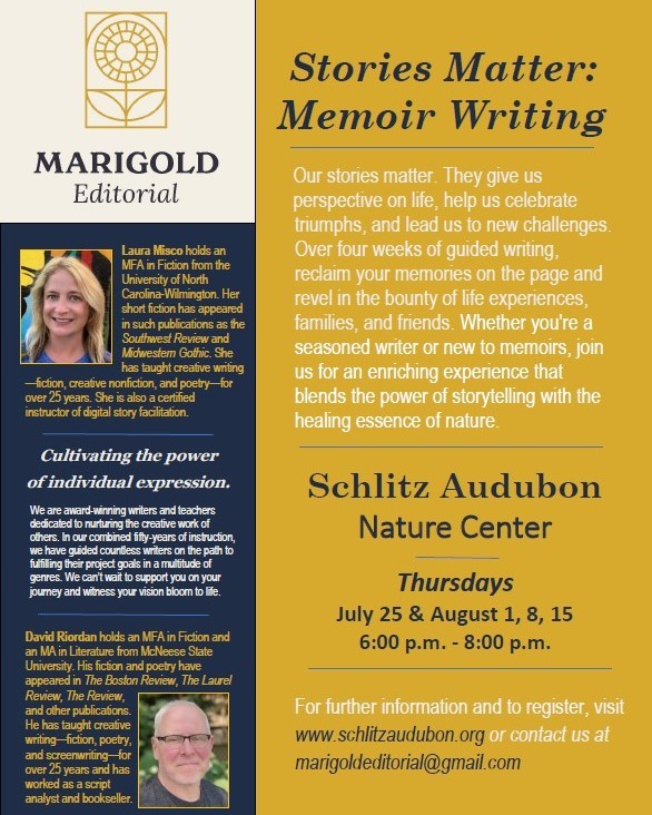 Marigold_Edit's tweet photo. Marigold's popular Memoir Workshop is on the schedule this summer! Enroll now to lock up your spot! Visit https://t.co/0aAh5Szo4t or contact us at marigoldeditorial@gmail.com. https://t.co/vdgGmvR5NN
