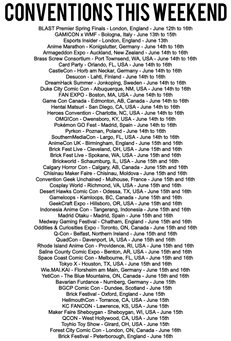 GlobalFanCons's tweet photo. 52 Conventions this weekend in ๐ด๓ ง๓ ข๓ ฅ๓ ฎ๓ ง๓ ฟ๐ฎ๐น๐ฉ๐ช๐ณ๐ฟ๐บ๐ธ๐ซ๐ฎ๐ธ๐ช๐จ๐ฆ๐ช๐ธ๐ต๐ฑ๐ฒ๐ฉ๐ซ๐ท๐ฎ๐ฉ๐ฌ๐ง๐ด๓ ง๓ ข๓ ณ๓ ฃ๓ ด๓ ฟ
What will you be attending? #GAMICON #WMF2024 #ESILDN #Wintergeddon #CardParty2 #DHSummer #FANEXPOBoston #GameConCanada #PokemonGOFest2024 #GeekUnchained #RIAC2024 #wiemaikai2024 #YetiCon #BFD14 (1/5) ~ LM https://t.co/wYgbN0Yrfk