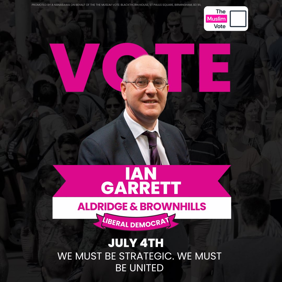 themuslimvoteuk's tweet photo. 📍Manchester Withington: @RKilpatrickMCR
📍Newport East: @pippabartolotti
📍Aldridge &amp; Brownhills: Ian Garrett
📍Wolverhampton West: Zahid Shah https://t.co/Vkx4sDeFCK