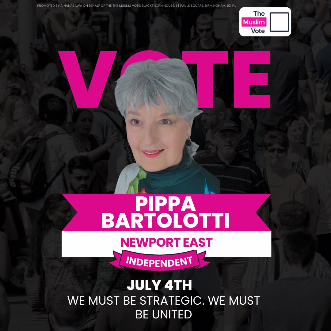 themuslimvoteuk's tweet photo. 📍Manchester Withington: @RKilpatrickMCR
📍Newport East: @pippabartolotti
📍Aldridge &amp; Brownhills: Ian Garrett
📍Wolverhampton West: Zahid Shah https://t.co/Vkx4sDeFCK