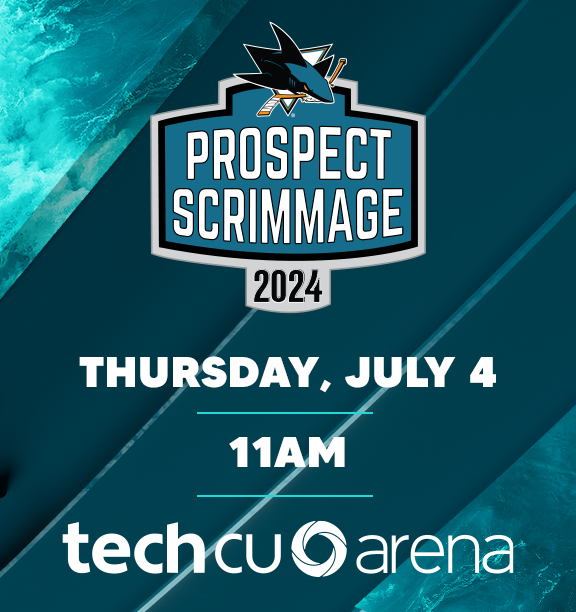 SanJoseSharks's tweet photo. More exciting news for anyone looking to CELEBRate today: the #SJSharks Prospect Scrimmage is coming July 4! 🥳 

More info: https://t.co/UzWR3AbRWz https://t.co/iqJnX82lWk