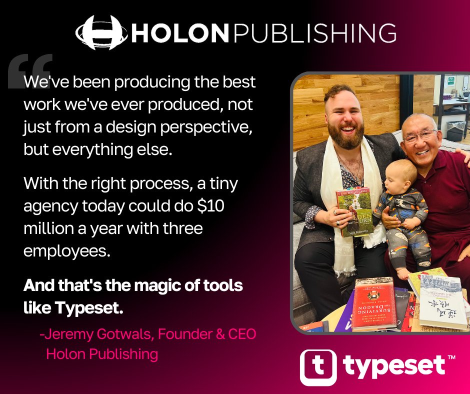 Get_Typeset's tweet photo. @HolonPublishing and founder @JeremyGotwals use Typeset to serve more clients and generate more content as a small but mighty agency. Read about their success with Typeset: https://t.co/owp4dUhL3T https://t.co/SDwFEA9cPT