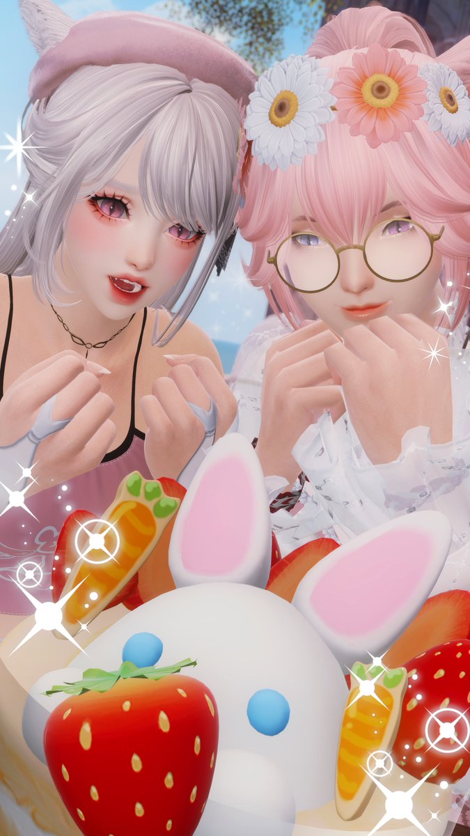 Gunsforwizard's tweet photo. Strawberrryy shortcaaaaaakeeee!! 🍰
w/ @mochinohime 

#GPOSERS #miqote #FFXIVScreenshots https://t.co/WVWn6kiEvF