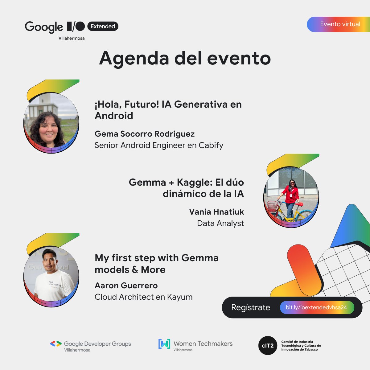 GDG Villahermosa (@gdgvhsa) on Twitter photo 🔥 ¡Conoce la agenda de Google IO Extended 2024!🔥
📅 18 de Junio
🚀 Registro abierto 👉🏼 bit.ly/ioextendedvhsa…
#GoogleIOExtended #ioextended #gdgvhsa #google
<a href="/gemamsr/">Gema</a> <a href="/VanniaMWD/">Señora Bonita en Tech</a> <a href="/aaronthewarrior/">Aarón Guerrero</a> 🔥 ¡Conoce la agenda de Google IO Extended 2024!🔥
📅 18 de Junio
🚀 Registro abierto 👉🏼 bit.ly/ioextendedvhsa…
#GoogleIOExtended #ioextended #gdgvhsa #google
<a href="/gemamsr/">Gema</a> <a href="/VanniaMWD/">Señora Bonita en Tech</a> <a href="/aaronthewarrior/">Aarón Guerrero</a>