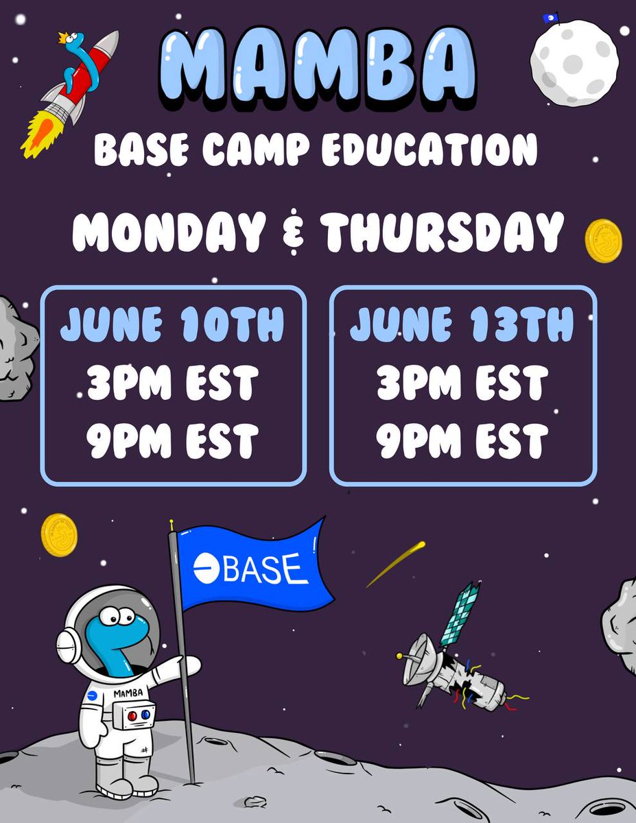 <a href="/base/">Base</a> <a href="/adidas/">adidas</a> $Mamba Basecamp Education is live on our TG: <a href="/mambaonbase/">Mamba on Base</a>

Let's make @Base great again 🎯