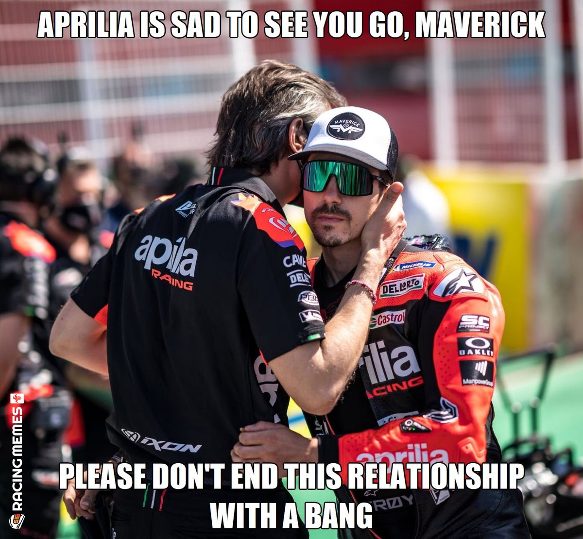 racingmemes56's tweet photo. Maverick Viñales and Enea Bastianini confirmed at Red Bull KTM Tech3 from 2025
#MotoGP2024
#MotoGP2025
#MotoGP
#ThisIsMotoGP
@Tech3Racing
@MotoGP
#MaverickVinales
#Vinales
#MV1
#RedBullKTMTech3
#Tech3KTM
#MassimoRivola
#Rivola
#ApriliaRacing
#Aprilia
#RacingMemes
#RacingMemes56 https://t.co/rlbNI3axKS