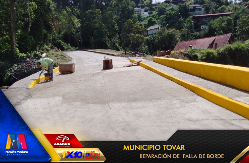 Vias de Aragua S.A (@viasdearaguas) on Twitter photo 🚧📸Seguimos toda la fuerza trabajadora, avanzando junto a la Gdora. <a href="/Soykarinacarpio/">Karina Carpio</a> con la reparación vial en el Municipio #Tovar sector Ballesta
✅ Corrección de falla de borde
#VenezuelaPotencia
<a href="/NicolasMaduro/">Nicolás Maduro</a> @_Vpsops 🚧📸Seguimos toda la fuerza trabajadora, avanzando junto a la Gdora. <a href="/Soykarinacarpio/">Karina Carpio</a> con la reparación vial en el Municipio #Tovar sector Ballesta
✅ Corrección de falla de borde
#VenezuelaPotencia
<a href="/NicolasMaduro/">Nicolás Maduro</a> @_Vpsops