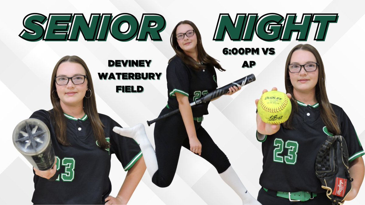 IT's SENIOR NIGHT at Deviney-Waterbury Field! Come out and support Abbi on her special day!