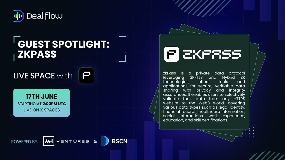 Guest Spotlight: ⭐️ @Francis_Berwa Co-Founder of @zkPass Zk Pass is a zkTLS  oracle protocol that brings private Internet data verifiable on-chain!!!