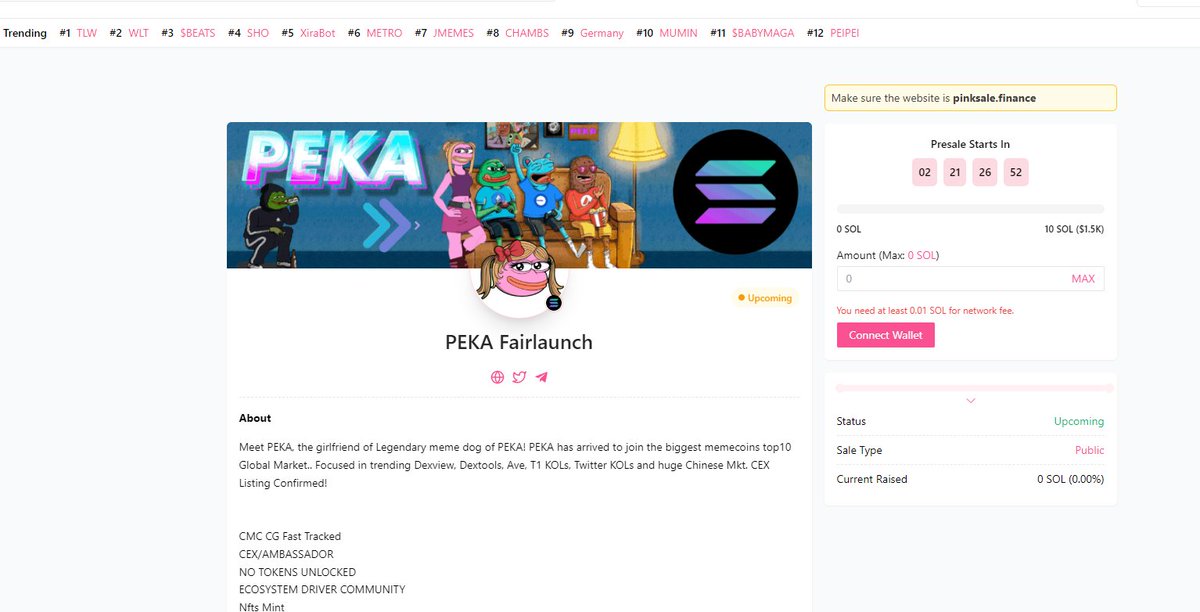 misspeka's tweet photo. You can now buy the Peka Token on the Solana network via the Pink Sale platform! 🌐✨ Don't miss out on this incredible opportunity to join our growing community. Get your $PEKA tokens today! 

🔥💎 #Crypto #Solana #PekaToken #PinkSale

https://t.co/2gnfYOyEK9 https://t.co/LcqxpOC9m7