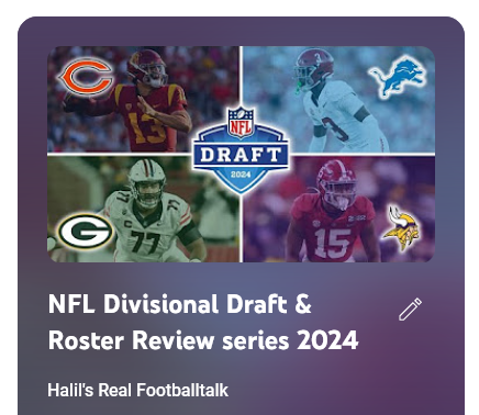 halilsfbtalk's tweet photo. Finished my divisional draft &amp; roster review series last week! You can listen to the whole playlist, if you've got 6 hours to spare! 😅📺

Otherwise here are links to each division with timestamps for all 32 teams! ⬇️

#NFL #NFLDraft #NFLDraft2024 #2024NFLDraft #NFLTwitter #NFLX https://t.co/aOWwp8GVlc