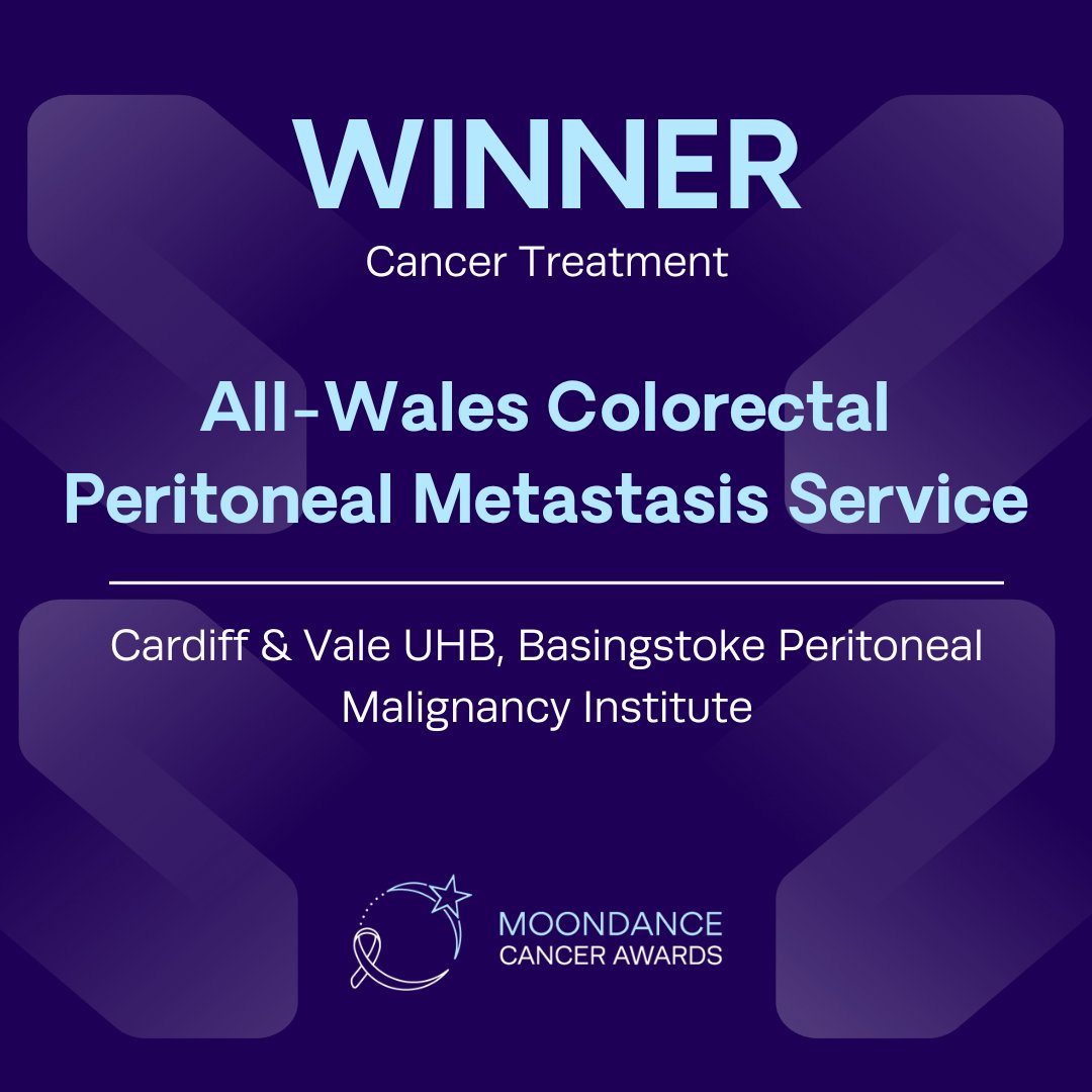 Moondance Cancer Initiative (@moondancecancer) on Twitter photo <a href="/Eluned_Morgan/">Eluned Morgan</a> <a href="/SwanseabayNHS/">Swansea Bay NHS</a> The Cancer Treatment award goes to the team behind the All-Wales Colorectal Peritoneal Metastasis Service.
Working with <a href="/BasingstokePmi/">PMI Basingstoke</a>, the team at <a href="/CV_UHB/">Cardiff and Vale University Health Board</a>
have established a Wales wide service offering patients potentially lifesaving treatment.
#MoondanceCancerAwards <a href="/Eluned_Morgan/">Eluned Morgan</a> <a href="/SwanseabayNHS/">Swansea Bay NHS</a> The Cancer Treatment award goes to the team behind the All-Wales Colorectal Peritoneal Metastasis Service.
Working with <a href="/BasingstokePmi/">PMI Basingstoke</a>, the team at <a href="/CV_UHB/">Cardiff and Vale University Health Board</a>
have established a Wales wide service offering patients potentially lifesaving treatment.
#MoondanceCancerAwards
