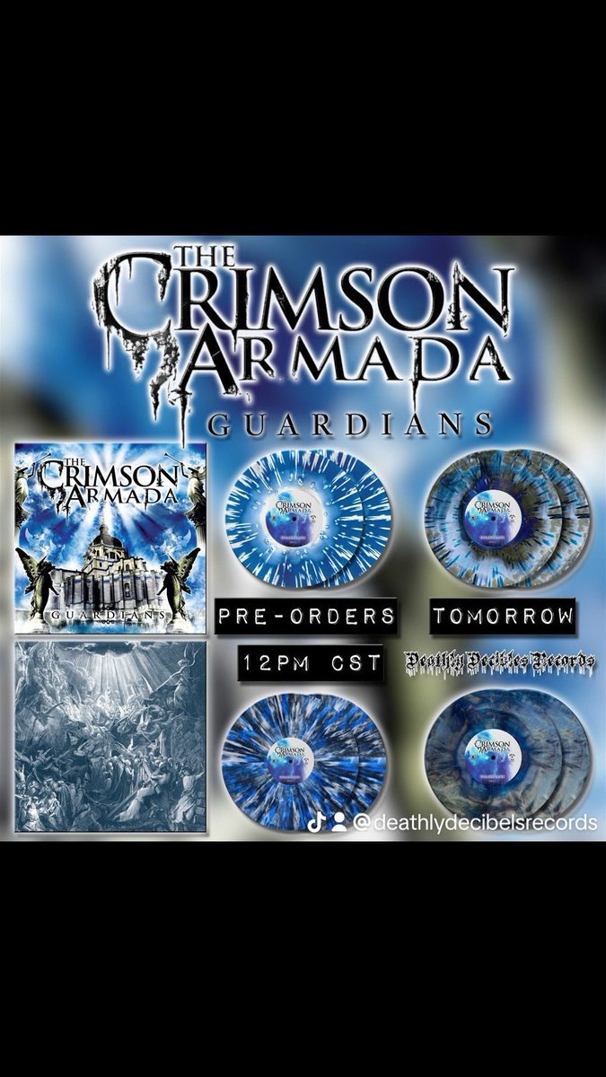 deathlydecibels's tweet photo. The Crimson Armada - Guardians preorders go live tomorrow on the site at 12PM CST! Share and tag the label if you snag a copy! https://t.co/esQ8oRhLxE