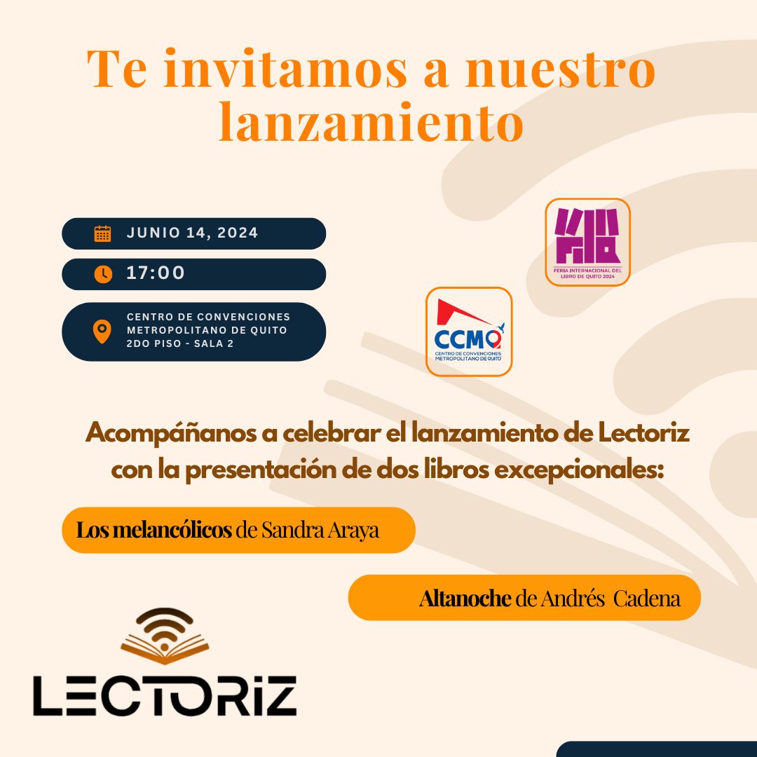 miguelantonioCh's tweet photo. Si están en Quito, no se pierdan mañana el lanzamiento de Lectoriz, iniciativa de editores ecuatorianos que apuestan por una nueva forma de hacer libros. #Lectoriz #FilQuito https://t.co/aDXhKHr6u9