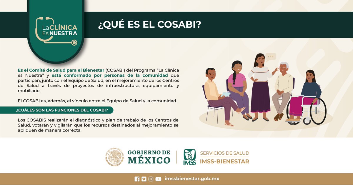 IMSS_Bienestar's tweet photo. 🏥Con los Comités de Salud para el Bienestar (#COSABI) aseguramos la transparencia en el uso de los recursos y fomentamos la participación comunitaria para la mejora de los #CentrosdeSalud #IMSSBIENESTAR cerca de ti ¡conócenos!👩⚕️🧑⚕️ https://t.co/tD3JmJ5cJm