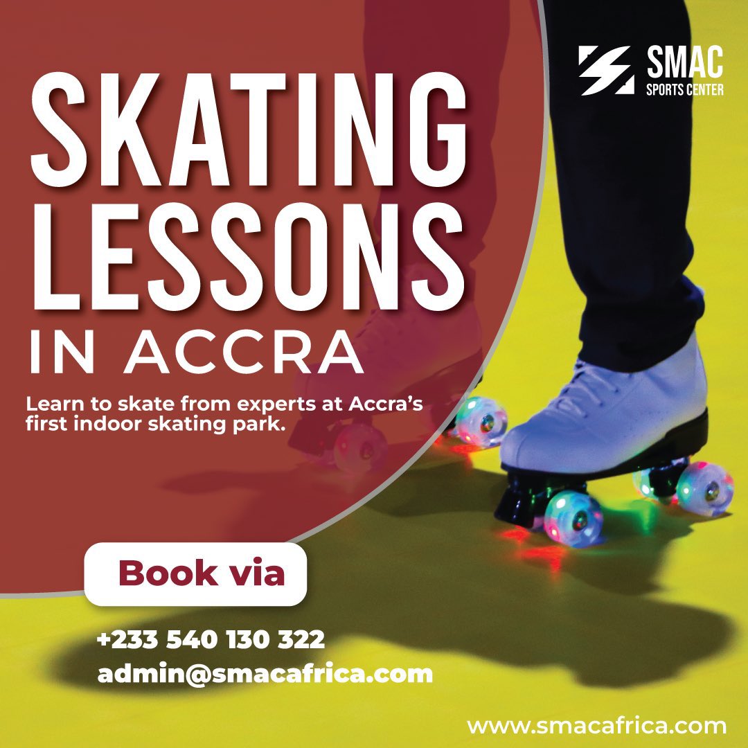 SmacSportsCntr's tweet photo. 𝗦𝗞𝗔𝗧𝗜𝗡𝗚 𝗟𝗘𝗦𝗦𝗢𝗡𝗦 𝗜𝗡 𝗔𝗖𝗖𝗥𝗔

We’ve got skating lessons now at SMAC Sports Centre ! 

Download the SMAC Sports Center app now to join the action! 📲 

#SkatingLessons #SMACSportsCenter https://t.co/qec1l7BMun