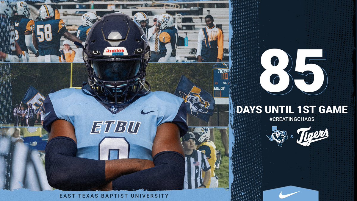 ETBU_Football's tweet image. 85 Days until game one! Ready to defend the 🅾️! 

#ETXTough #CreatingChaos #GoTigersGo