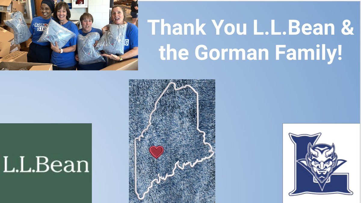 kjlanglais's tweet photo. At our end of year gathering we shared 1,000 embroidered throw blankets from L.L.Bean's Charitable Giving - To those in education that provided unrelenting warmth, care, and return to routine following October 25th - This "hug" is for you. Remember all the good you do! Go Blue! https://t.co/2ElI5v8iGt