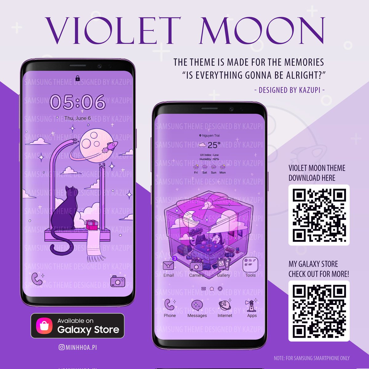 pe_in555's tweet photo. 【NEW SMARTPHONE THEME】Violet Moon by KazuPi
やっと完成した🎉🎉
Finally, I'm finished it🎉🎉
ダウンロード(Download) https://t.co/uO9rExkU0P
※サムスンスマホ専用テーマです
* For Samsung phone only
#theme #samsungtheme #samsungthemes #samsunggalaxy #violetmoon #moon #violet https://t.co/OLopIBp36T