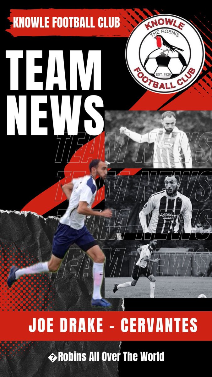 DRIZBO CHOOSES KNOWLE

Knowle are delighted to announce Joe Drake Cervantes has agreed to join the club for the upcoming season.

The centre midfield was stand out player for Earlswood last season and having him here at the club is a huge boost!

#UpTheRobins