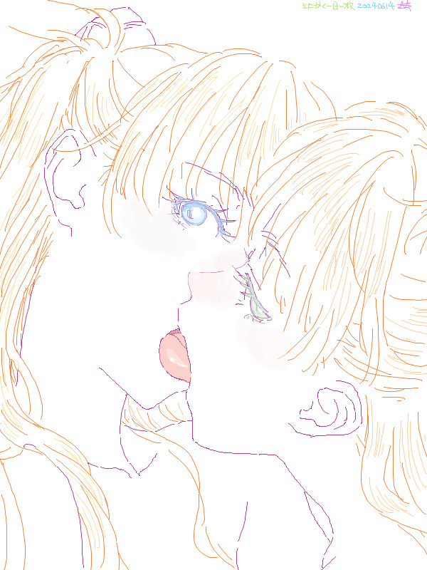 #シンプルドロー #版権
アスカの　アスカによる　アスカのためのキス sketch.pixiv.net/items/29247705…