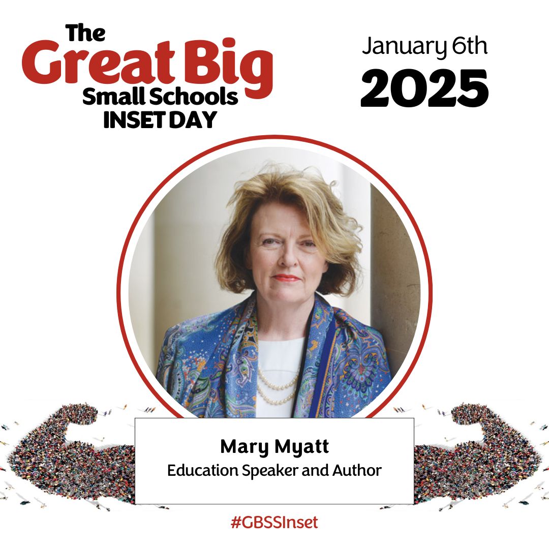 CharteredColl's tweet image. We're excited to be joined by education speaker and author, @MaryMyatt, at the Great Big Small Schools Inset Day on January 6th.

Find out more about which other leading experts will be speaking and how to book here: chartered.pulse.ly/kqjraffsue

#GBSSInset #SmallSchoolsInset #INSET