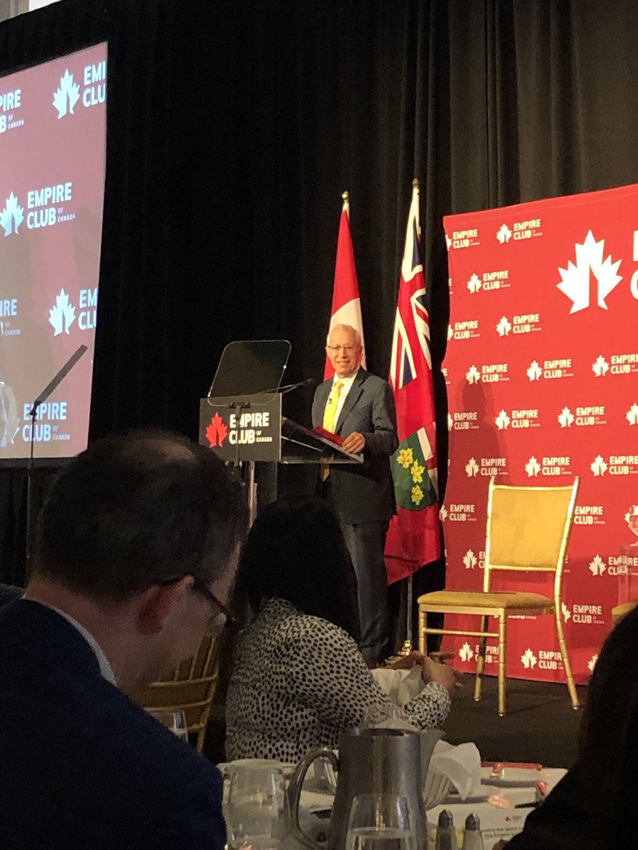 OntUniv's tweet photo. Great to be at @Empire_Club’s event earlier today to hear @VictorFedeli &amp; @FlavioVolpe1 discuss Ontario's evolution as a premier destination for investment. Universities will continue to graduate highly skilled #STEM talent &amp; fuel innovation in auto, #AdvancedMFG &amp; #lifesciences https://t.co/l8O0D8dCga