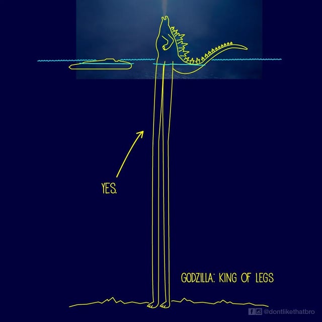 How Godzilla stands in the middle of the ocean