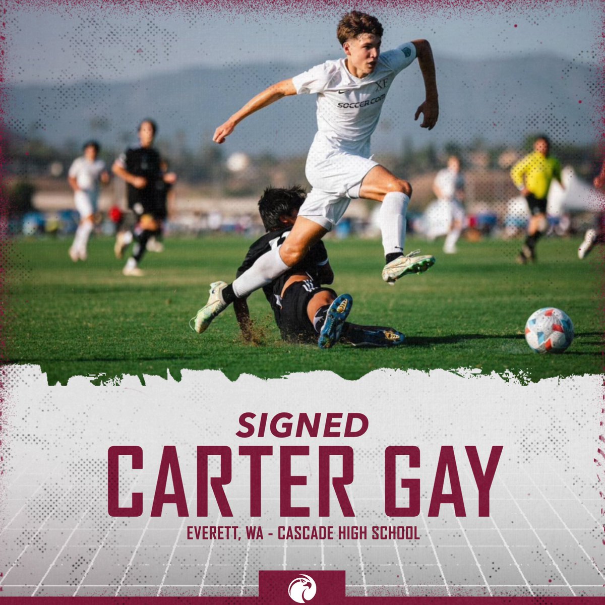 SPUMensSoccer's tweet photo. Excited to welcome Carter Gay to the SPU men's soccer program!

Carter joins the team from Everett, Wash. and Cascade High School, where he was All-WESCO as a junior, made U17 ECNL First Team All-Conference, and won U19 ECNL Conference Championships in 2023 and 2024!

#GoFalcons https://t.co/qsNDetNNrP