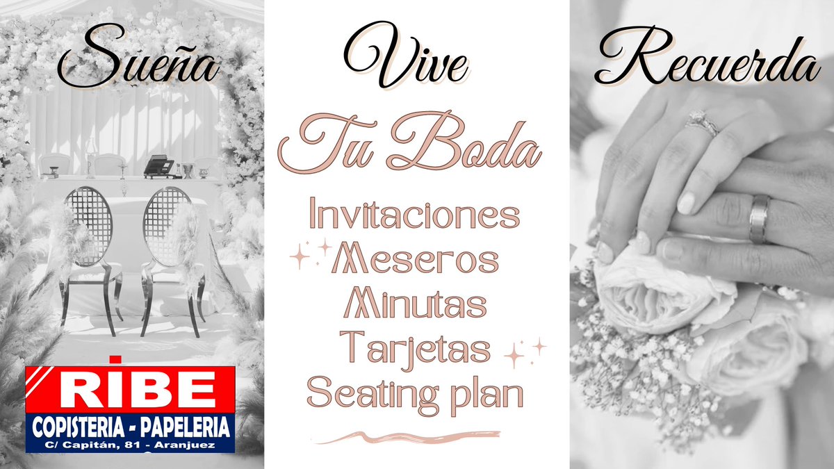 RIBEcopi's tweet photo. TE CASAS? #invitacionesboda #evento #meseros #minutas #seatingplan #RIBE #copisteria #papeleria #aranjuez https://t.co/uIpEOmVw9P